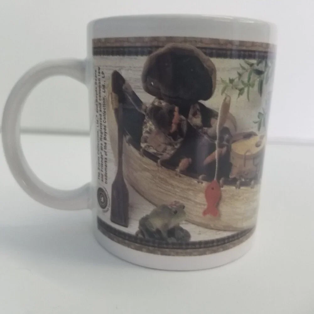 ❤️2/$12 Bears & Friends Teddy Bears, Frog Fishing In A Canoe Coffee Cup